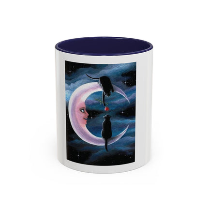 Moonlit Cat Coffee Mug — Whimsical Night Sky Art for Cat Lovers (11/15oz)