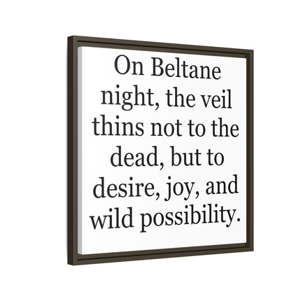 Beltane Quote Canvas Print — "On Beltane night..." Framed Wall Art