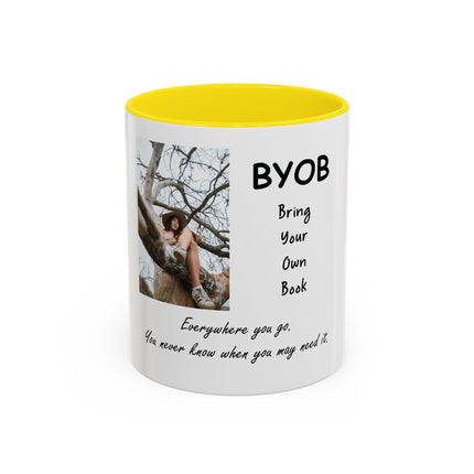 BYOB "Bring Your Own Book" Coffee Mug — Reading Lover Gift (11/15oz)
