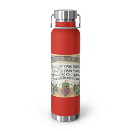 Blessed Be Copper Bottle – 22oz Insulated Flask with Celtic-Inspired Design