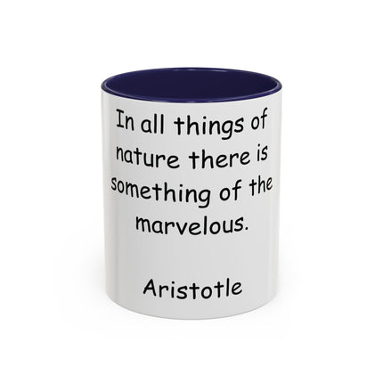 Aristotle Quote Accent Mug – 11oz Ceramic Cup for Nature Lovers