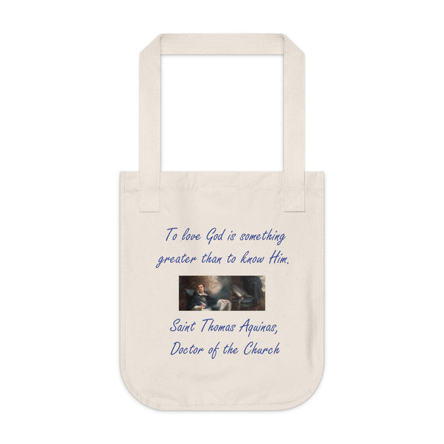 Eco-Friendly Tote – “To Love God” Quote – Catholic Gift