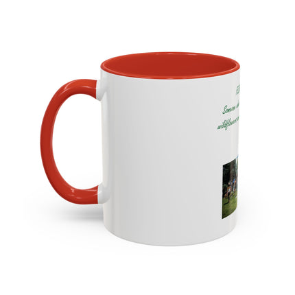 Flower Child Coffee Mug — 'Flower Child' Photo Mug with Green Script (11/15 oz)