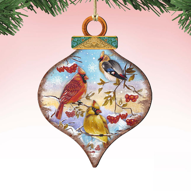Birds Drop Wooden Ornaments by G. DeBrekht - Christmas Decor - 8035222-0
