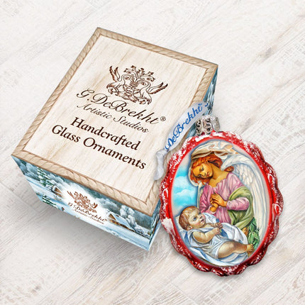 Blessing Child Angel Mercury Glass Ornament by G. DeBrekht - Nativity Holiday Decor - 772019-2