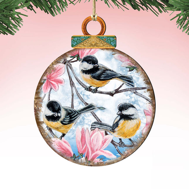 Birds Ball Wooden Ornaments by G. DeBrekht - Christmas Decor - 8025222-0