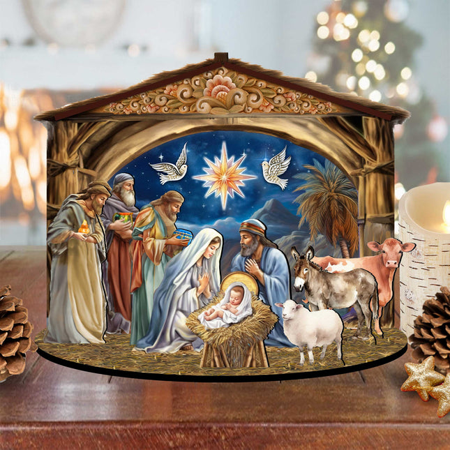 The Birth of Jesus Nativity Scene Decorative Village Set by G. Debrekht Nativity Holiday Decor - 852761-0