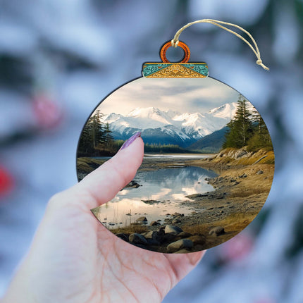 The Majesty of Alaskan Wilderness Wooden Ornaments by G.Debrekht - Wildlife Holiday Decor - 870074-4