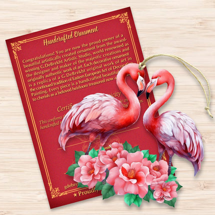 Flamingos Love Wooden Ornaments by G. DeBrekht Love Kids Family Decor - 8611039-2