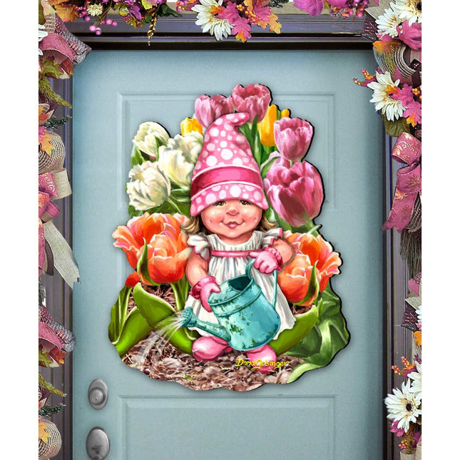Blossom Gnome Easter Wreath Door Decor by D. Gelsinger - Easter Spring Decor - 8461063H-DG-0