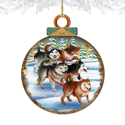 Husky Ball Wooden Ornaments by G. DeBrekht - Christmas Decor - 8025378-4