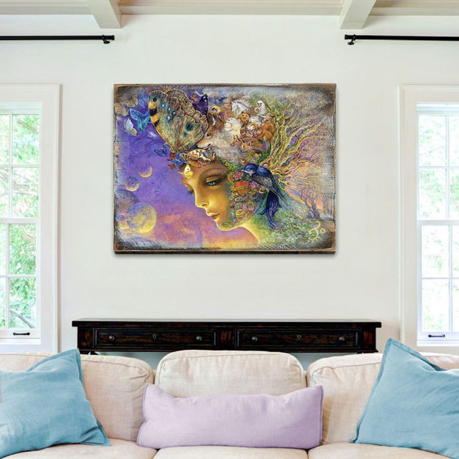 Eternal Love Fantasy Wooden Wall Art by Josephine Wall - Fantasy Decor - 852115-JW-0