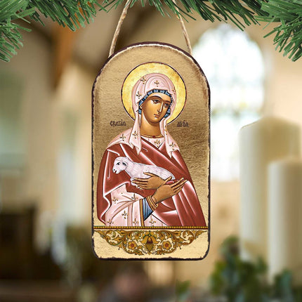 Saint Agnia Religious Christian Sacred Icon Ornament - Inspirational Icon Decor - 87025-0