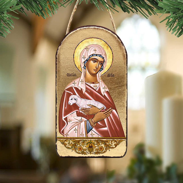 Saint Agnia Religious Christian Sacred Icon Ornament - Inspirational Icon Decor - 87025-0