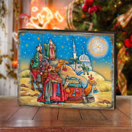 Three Kings Nativity Wooden Wall Art by G. DeBrekht - Nativity Holiday Decor - 8173853B-3