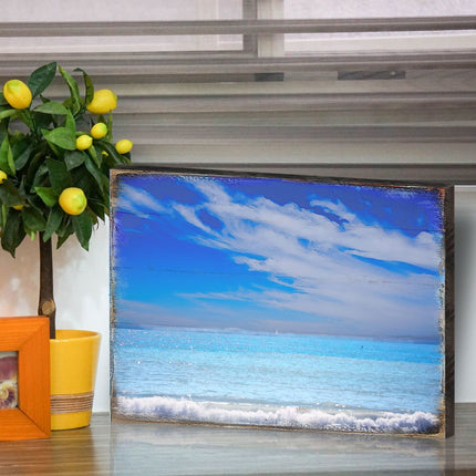 The Beach Wood Wooden Coastal Wall Art by Nature Wonders - Coastal Sea-Life Decor - 95226-3B-3