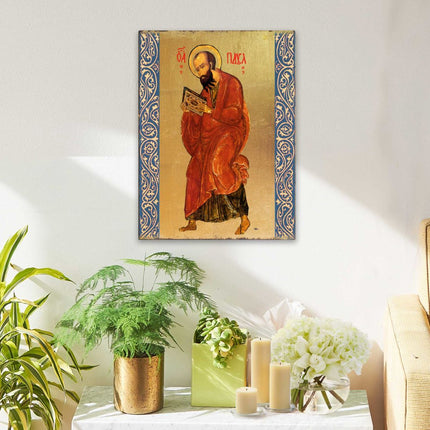 Saint Paul Wooden Gold Plated Religious Christian Sacred Icon - Inspirational Icon Decor - 85035-2