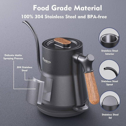 Gooseneck Electric Kettle, Pour Over Coffee, Stainless Stee, Leak Proof, Auto Shutoff-3