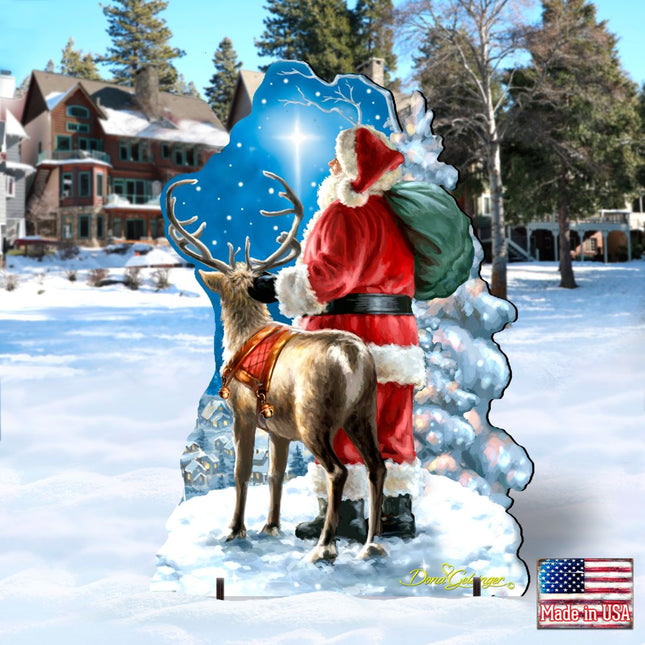 Starry Night Santa Christmas Outdoor Decor by D. Gelsinger - Christmas Santa Snowman Decor - 8461020F-1713-0