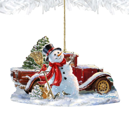 Frosty Forest Friends Wooden Ornaments by Gelsinger - Christmas Santa Snowman Decor - 8161024-1624-4