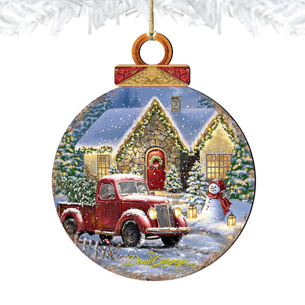 Christmas Light Lane Wooden Ornaments by Gelsinger - Christmas Santa Snowman Decor - 8021039-1926-4