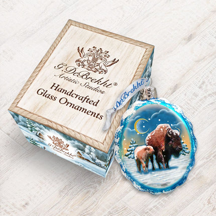 Buffalo Mercury Glass Ornament by G. DeBrekht - Wildlife Holiday Decor - 771024-2
