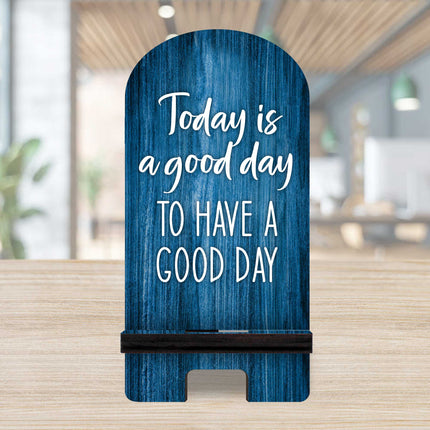 Today is a Good Day Cell Phone Stand Family Decor Wood Mobile Tablet Holder Charging Station Organizer - 892064-2