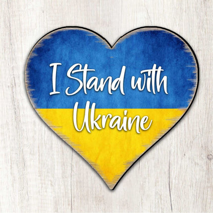 I Stand with Ukraine Heart Holiday Outdoor Decor Large Ornament by G. DeBrekht - International Decor - 8187121M-2