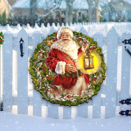 Enchanted Christmas Santa wreath Door Decor by D. Gelsinger - Christmas Decor - 8461051H-1003-3