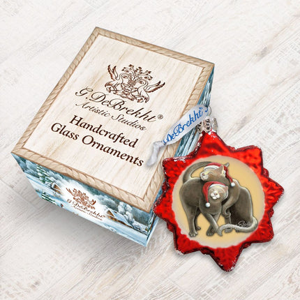 Christmas Cuddling Kitties Mercury Glass Ornament by Laura Seeley - Pets Dog and Cats Decor - 779213-2068-2