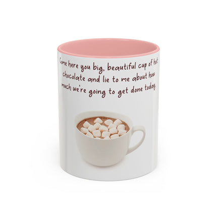 Funny Hot Chocolate Mug – “Lie to Me” Accent Ceramic – 11oz