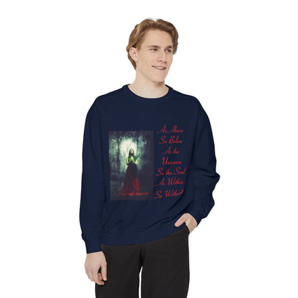 Inspirational Sweatshirt – “As Above So Below” Wiccan Design (Unisex)