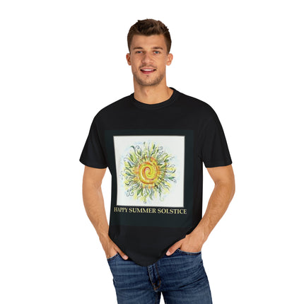 Summer Solstice Tee – Unisex Garment-Dyed Shirt with Sun Design