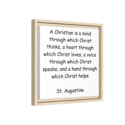 Canvas Wall Art - "A Christian is a mind..." St. Augustine Inspirational Quote (Framed)