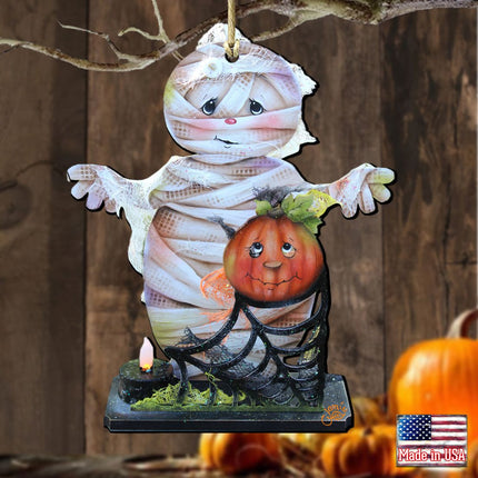 Some Mummy Loves You Wooden Ornaments by Jamie Mills-Price - Thanksgiving Halloween Decor - 8457406-1