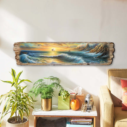 Wave Symphony Wooden Wall Art by G. DeBrekht Coastal Decor - 8491113W-2