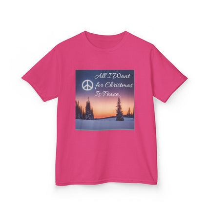 Peaceful Christmas Kids Tee - All I Want for Christmas Is Peace