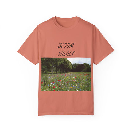 Bloom Wildly T-Shirt – Nature-Inspired Floral Tee – Unisex Garment-Dyed