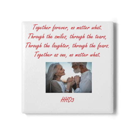 Romantic Ceramic Coaster Set - Together Forever Design