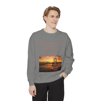 Meditation Quote Sweatshirt – Unisex Garment-Dyed Comfort Wear