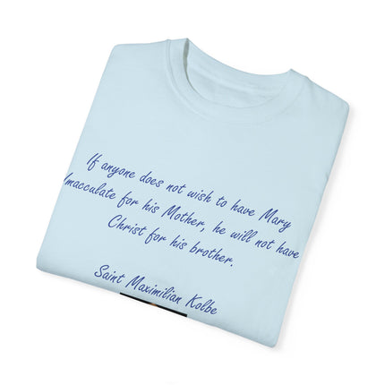 Saint Kolbe Marian Tee – Unisex Garment-Dyed Shirt on Faith & Family