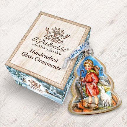 Shepherd Boy Mercury Glass Ornament by G. DeBrekht - Nativity Holiday Decor - 773034-2