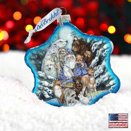 Gather in Peace Father Winter Glass Ornament by J. Bergsma - Christmas Decor - 754-968-JB-3