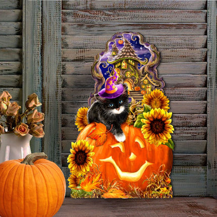 Halloween Kitten Door Decor by D. Gelsinger - Thanksgiving Halloween Decor - 8461066H-DG-3