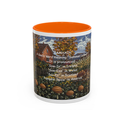 Samhain Pumpkin Spice Accent Coffee Mug — Autumn Harvest 11/15oz