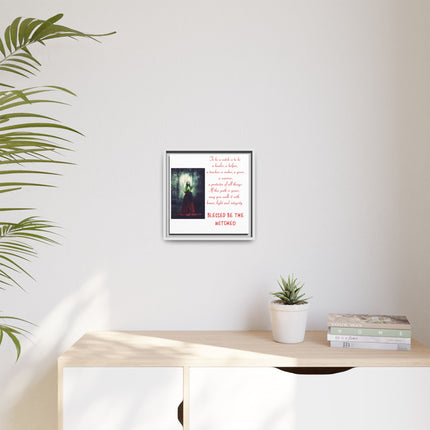 Blessed Be the Witches Framed Canvas Art — Witchy Inspirational Quote Wall Decor