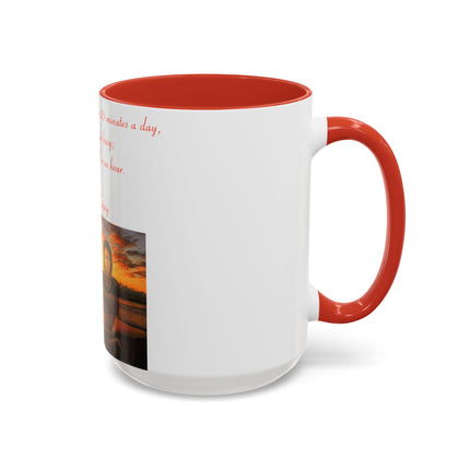 Zen Quote Accent Mug – 15oz Ceramic Cup for Mindful Mornings