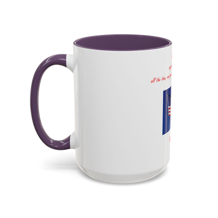 American Flag Accent Coffee Mug — Patriotic Quote by Mark Twain, 11/15oz