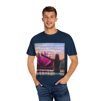 Inspirational Unisex Garment-Dyed T-shirt for Peace Lovers