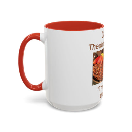 Cacao Accent Mug – “Food of the Gods”, 15oz Ceramic